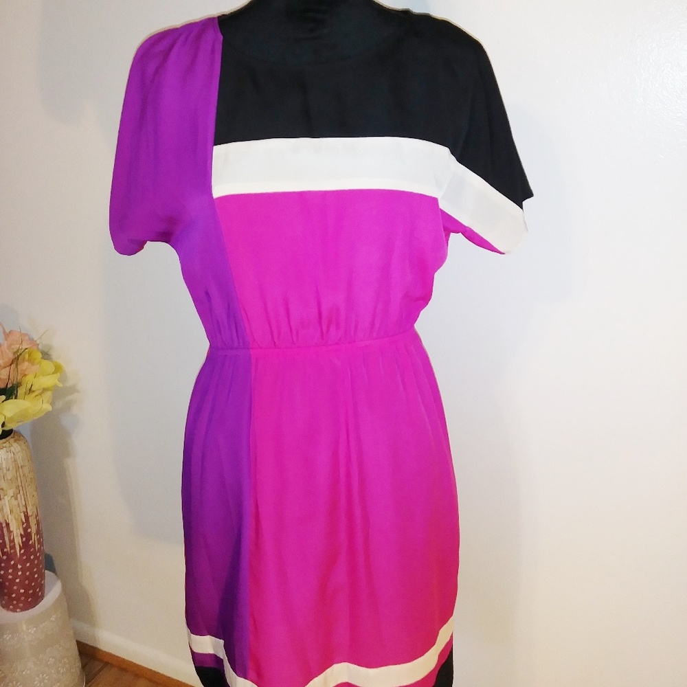 Madison pink,black.white,purple dress